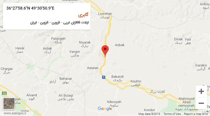 روستای گابری بر روی نقشه