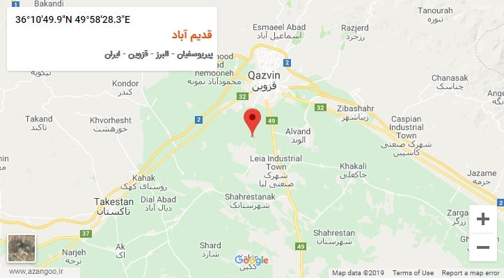 روستای قدیم آباد بر روی نقشه