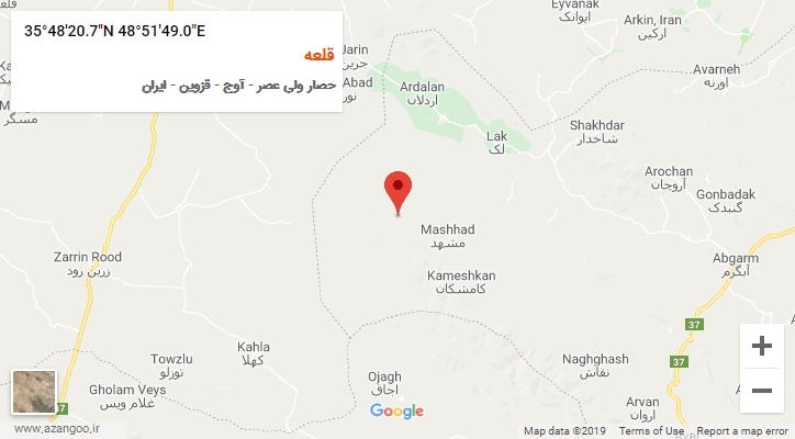 روستای قلعه بر روی نقشه