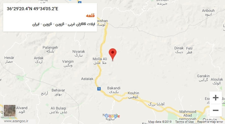روستای قلعه بر روی نقشه