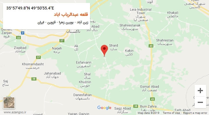 روستای قلعه عبدالرباب اباد بر روی نقشه