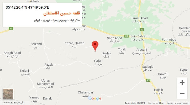 روستای قلعه حسین آقاسلطان بر روی نقشه