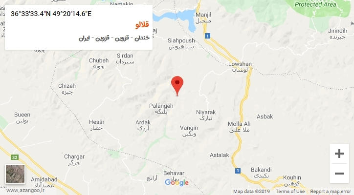 روستای قلالو بر روی نقشه