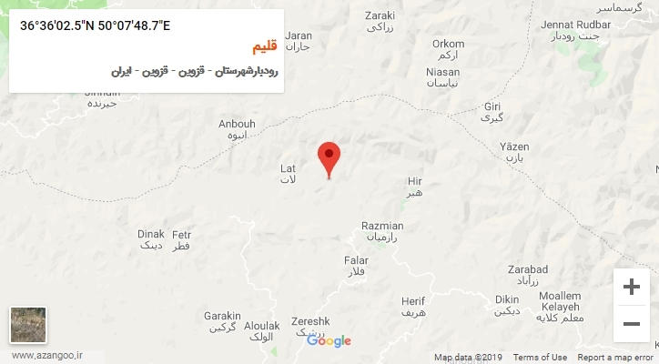 روستای قلیم بر روی نقشه