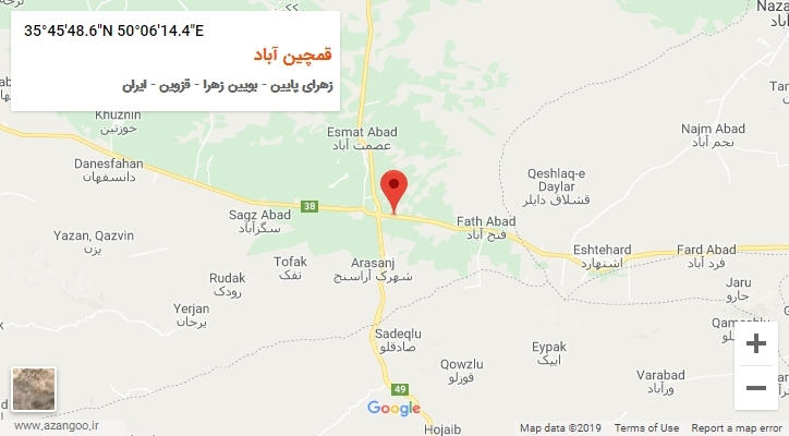 روستای قمچین آباد بر روی نقشه