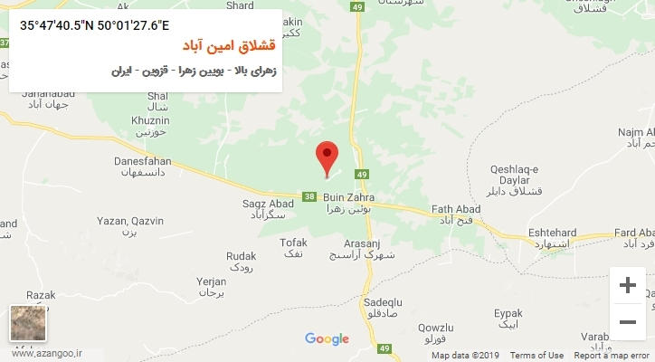 روستای قشلاق امین آباد بر روی نقشه