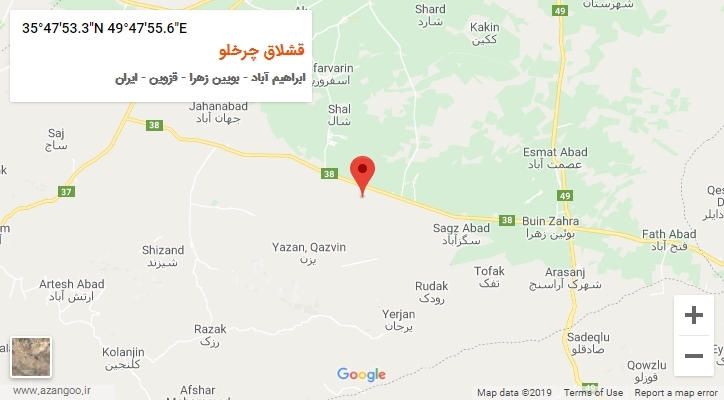 روستای قشلاق چرخلو بر روی نقشه