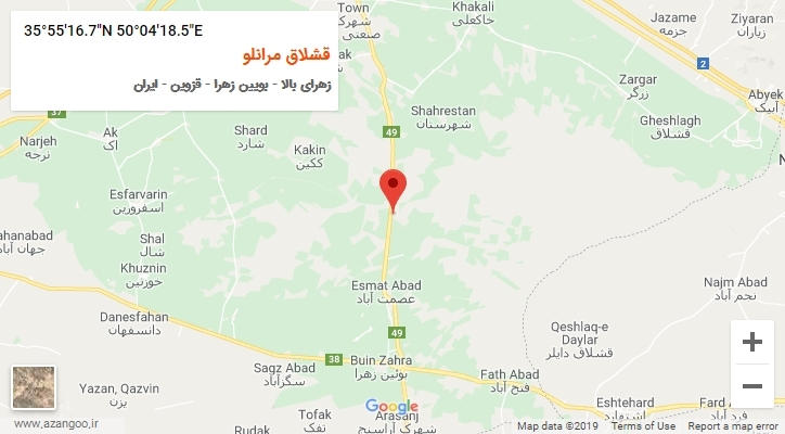 روستای قشلاق مرانلو بر روی نقشه