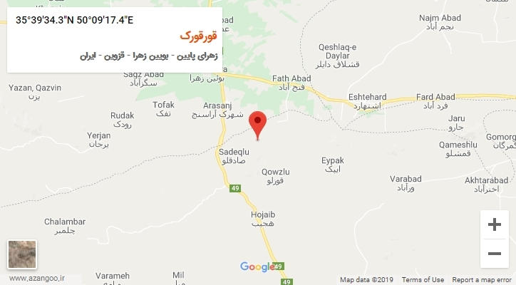 روستای قورقورک بر روی نقشه