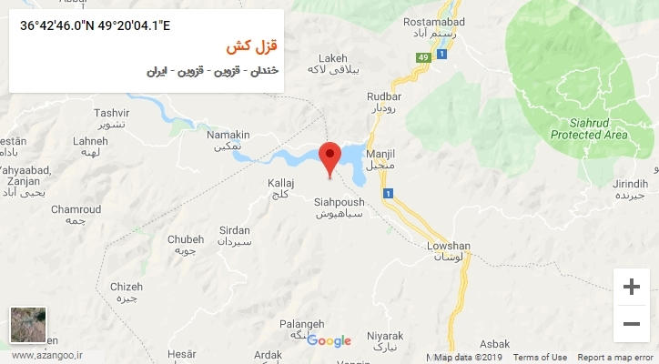 روستای قزل کش بر روی نقشه