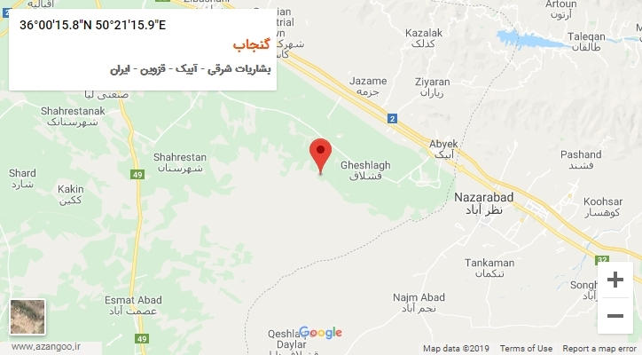روستای گنجاب بر روی نقشه