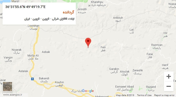 روستای گردانده بر روی نقشه