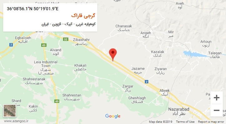 روستای گرجی قاراک بر روی نقشه