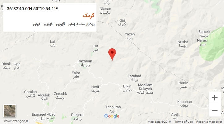 روستای گرمک بر روی نقشه