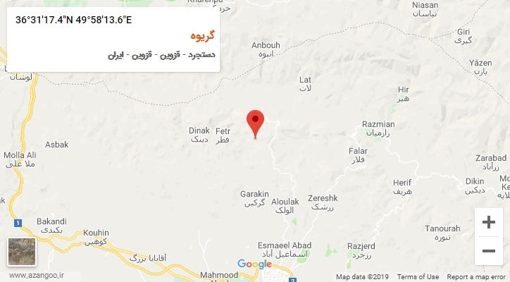 روستای گریوه بر روی نقشه