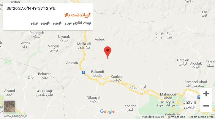 روستای گوراندشت بالا بر روی نقشه