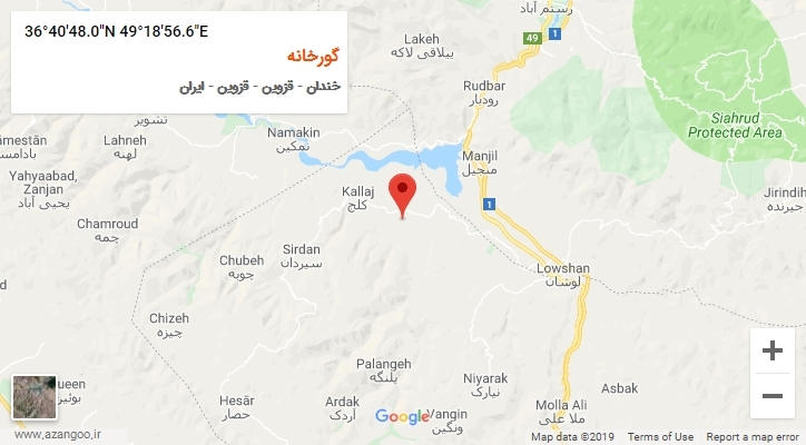 روستای گورخانه بر روی نقشه