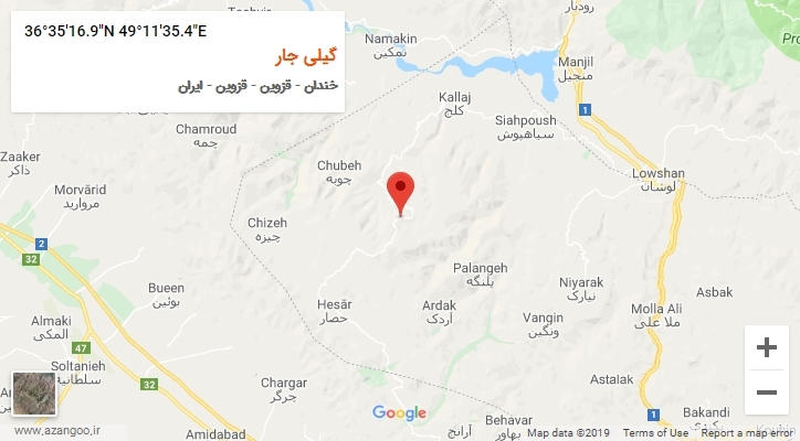 روستای گیلی جار بر روی نقشه
