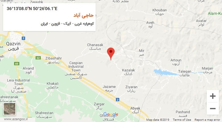 روستای حاجی آباد بر روی نقشه