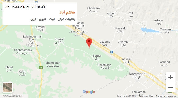 روستای هاشم آباد بر روی نقشه