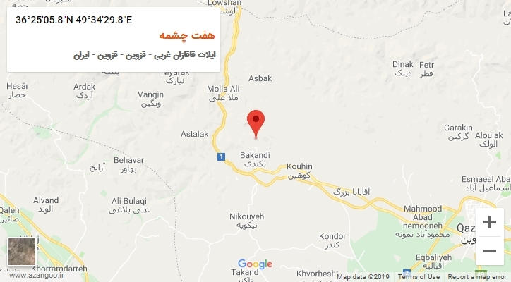 روستای هفت چشمه بر روی نقشه