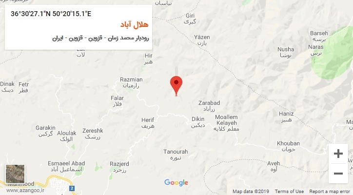 روستای هلال آباد بر روی نقشه