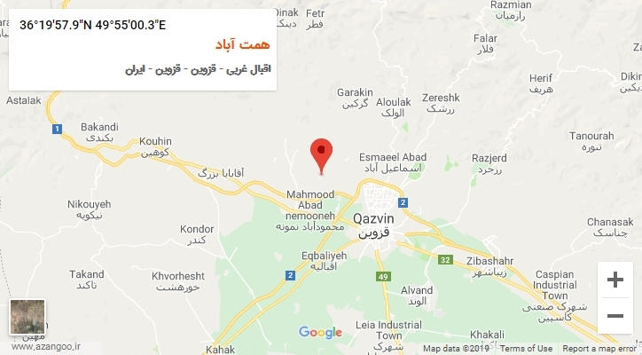 روستای همت آباد بر روی نقشه