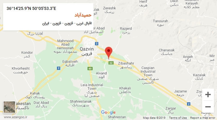 روستای حمیدآباد بر روی نقشه