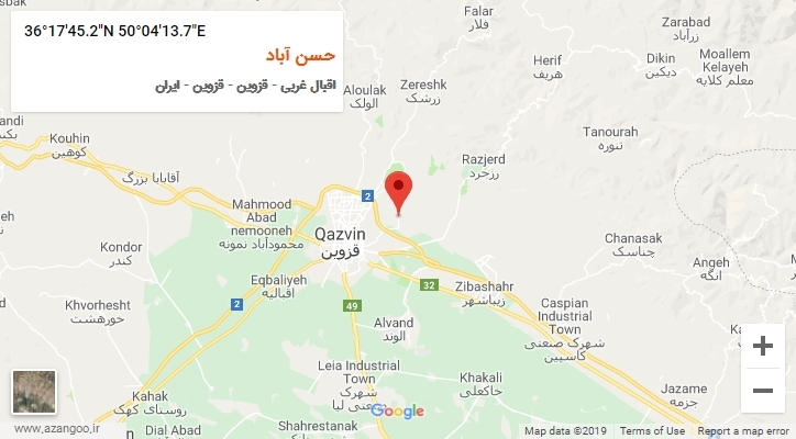 روستای حسن آباد بر روی نقشه