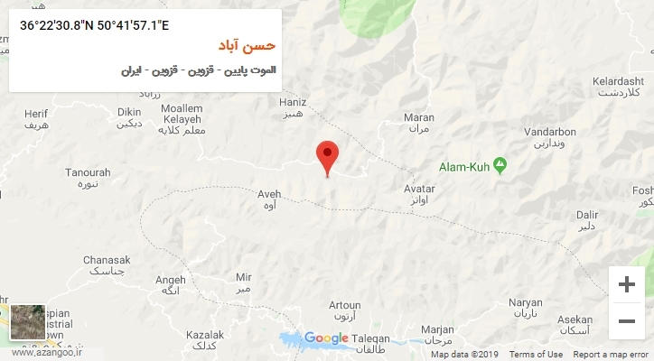روستای حسن آباد بر روی نقشه