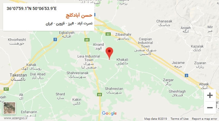 روستای حسن آبادکلج بر روی نقشه