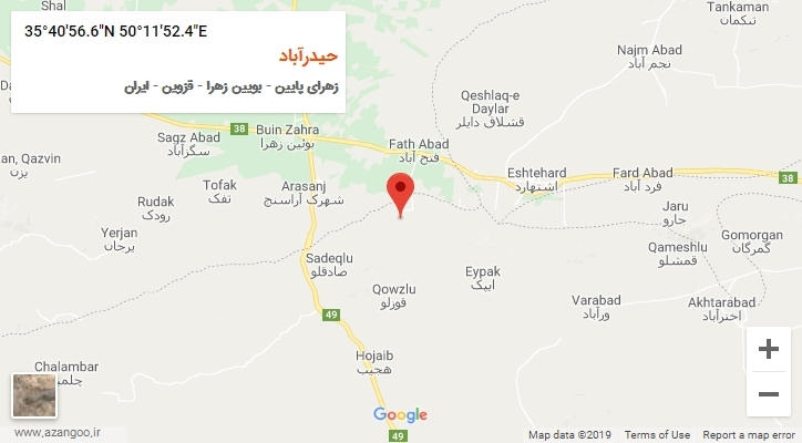 روستای حیدرآباد بر روی نقشه