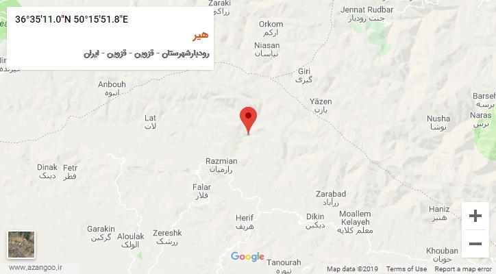 روستای هیر بر روی نقشه