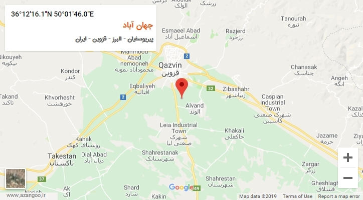 روستای جهان آباد بر روی نقشه