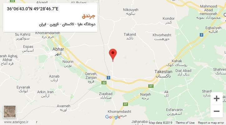 روستای جرندق بر روی نقشه