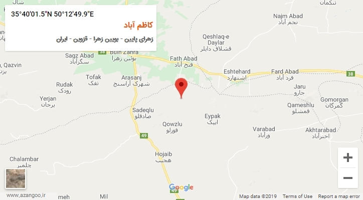روستای کاظم آباد بر روی نقشه