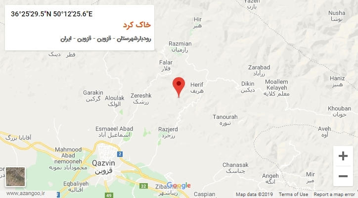 روستای خاک کرد بر روی نقشه