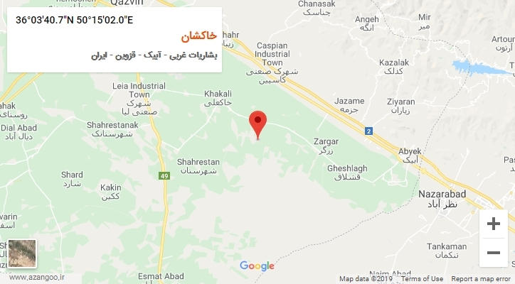 روستای خاکشان بر روی نقشه