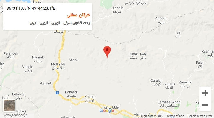 روستای خرکان سفلی بر روی نقشه