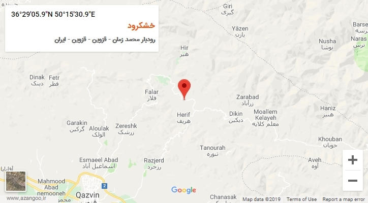 روستای خشکرود بر روی نقشه