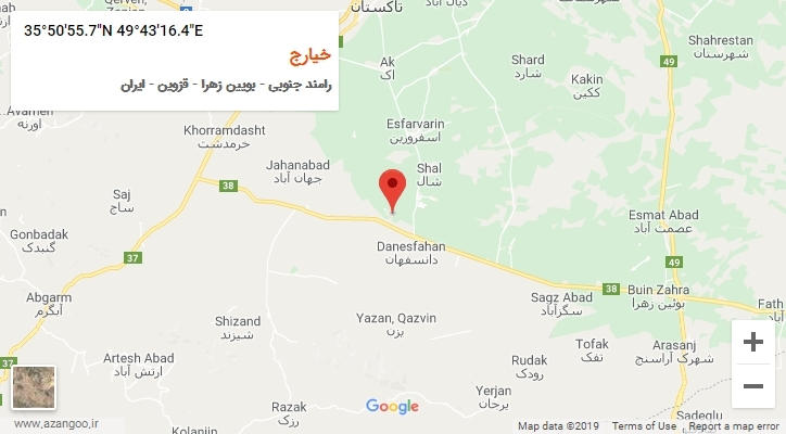 روستای خیارج بر روی نقشه