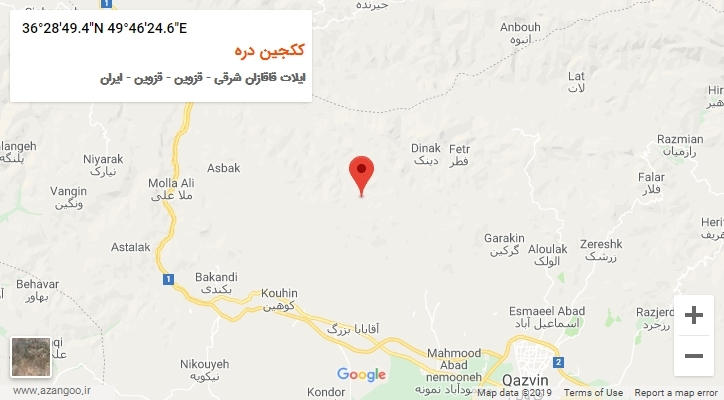 روستای ککجین دره بر روی نقشه