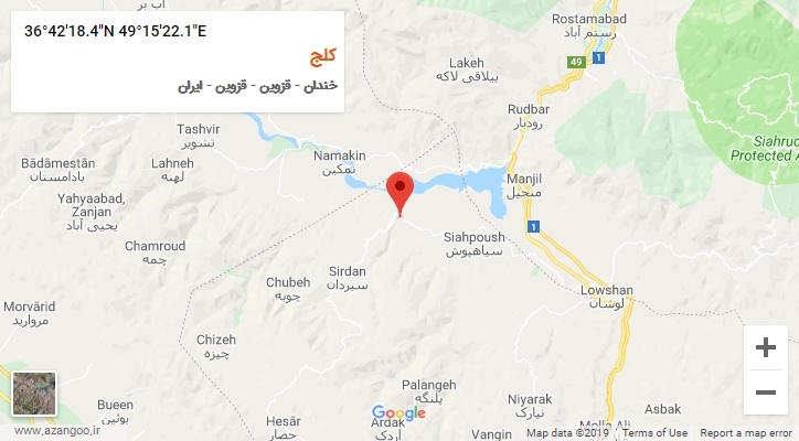 روستای کلج بر روی نقشه