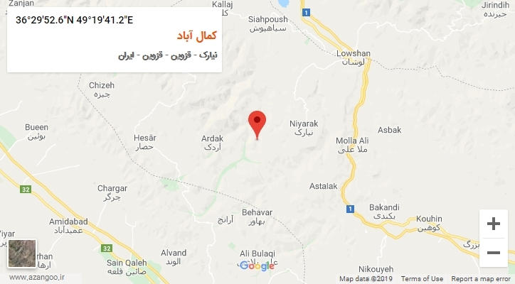 روستای کمال آباد بر روی نقشه