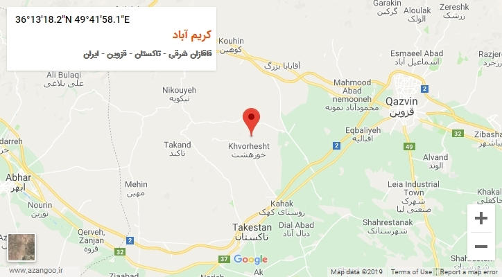 روستای کریم آباد بر روی نقشه