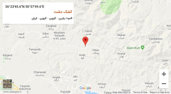روستای کشک دشت بر روی نقشه