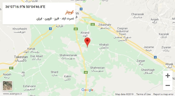 روستای کوچار بر روی نقشه