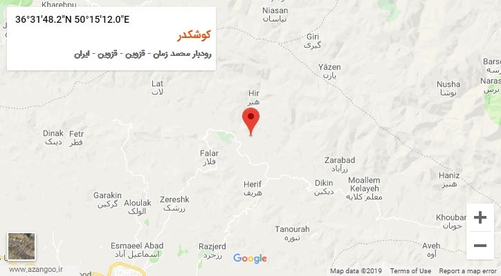 روستای کوشکدر بر روی نقشه