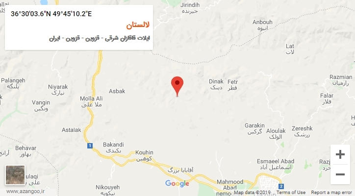 روستای لالستان بر روی نقشه