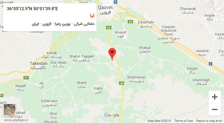 روستای لیا بر روی نقشه